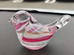 ※記名有※鳥 オブジェ ペーパーウェイト ガラス細工・North Wind？北欧