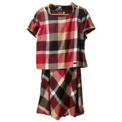 BLUE LABEL CRESTBRIDGEチェック 半袖　ミニ　ワンピース