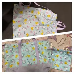 ポケモン　ピカチュウ　ボニータ　レッスンバック　手提げ　巾着　ナップサック　3点