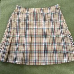 WEGOベージュ チェック柄 プリーツスカート
