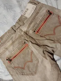 送料込み★EDWIN　エドウィン404XVSブラウン系ダメージデニムsize34