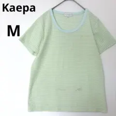 Kaepa ケイパ ロゴ刺繍 半袖 ボーダー柄 Tシャツ ミントグリーン 【M】のサムネイル