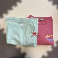 120cmミントグリーンと濃いピンクのTシャツセット