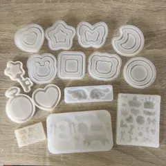 シリコンモールド レジン シェイカー まとめ売りハート 星 羽など