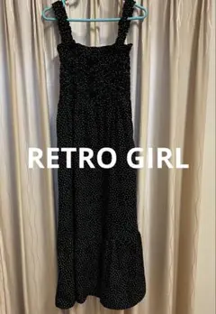 RETRO GIRL ワンピース 黒白ドット 水玉