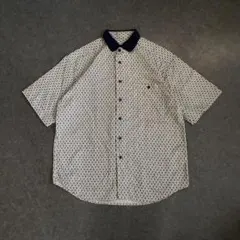 vintage 総柄 半袖シャツ 個性派デザイン レトロ 古着