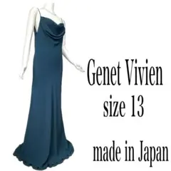 極美品✨ ジュネビビアン ロングドレス 11 ブルー パーティー 演奏会 ジュネビビアン Genet Vivien ロングドレス （ブルー） -ファッション
