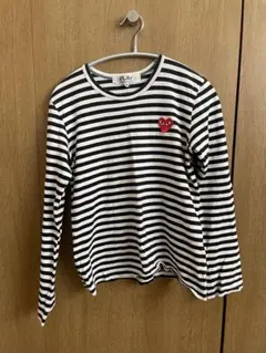 【PLAY COMME des GARCONS】長袖ボーダーTシャツ 紺×白 M