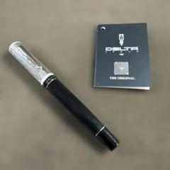 デルタ 万年筆 14K585 M字 ブラックプラチナプレート 純正コンバーター付のサムネイル