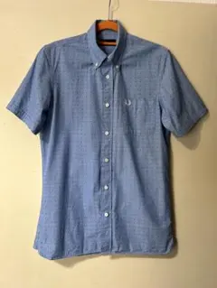 FRED PERRY 半袖シャツ ドット柄 ブルー Sサイズのサムネイル