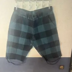swaggerブラック・ティールチェックショートパンツ　Lのサムネイル