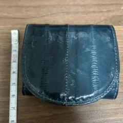 うなぎの皮　コインケース 小銭入れ グリーン系 ミニウォレット　群青色