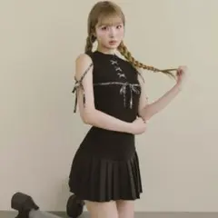 Darich ドッキングレースアップミニワンピース