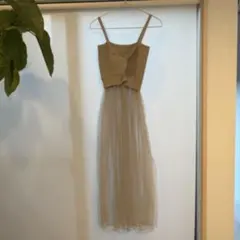 ROSE BUD チュールワンピース　ベージュ　ドレス
