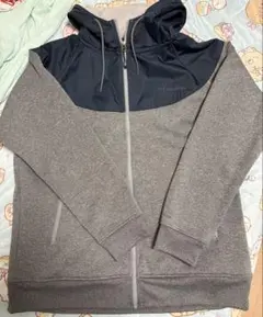 Columbia XL フルジップパーカー グレー/ネイビー