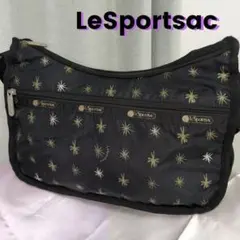 LeSportsac ショルダーバッグ スター柄 ブラック 軽量 黒 ポーチ付きのサムネイル