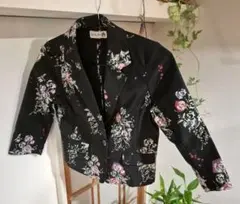 ☆美品☆Scolar スカラー　花柄 テーラードジャケット 黒