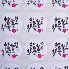 毎年使える新年挨拶シール⭐梅♥1シート48枚