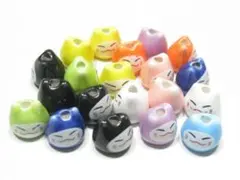 訳あり　猫　フェイス　小さめ　穴あり　トンボ玉　２０個セット！★★Ⅱ