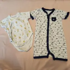 半袖ボディスーツとカバーオールセット 70cm