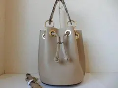 イタリア製☆本革☆☆2WAYハンドバッグ(ショルダーベルト付き)ベージュ