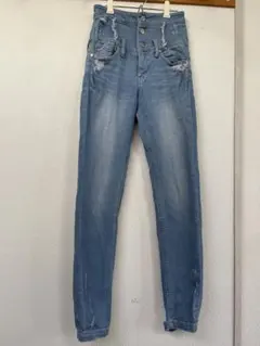 【EMODA】ハイウエストダメージスキニーデニム