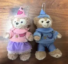 ダッフィシェリーメイのぬいぐるみバッチ2体セット 10周年ファンタジア