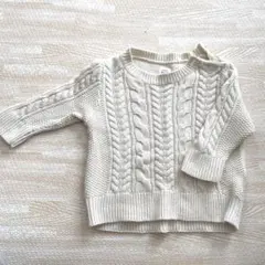 baby GAP / ケーブルニットセーター 6-12ヶ月 アイボリー