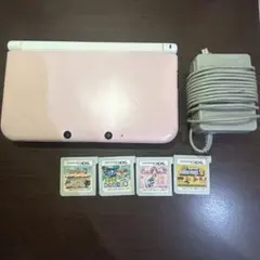 ニンテンドー3DS LL ピンク 本体+カセット4個セット