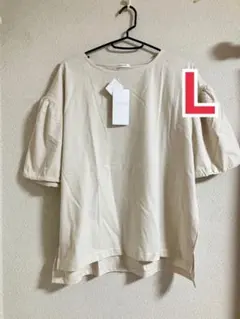 新品 ハニーズ ボリューム袖 半袖Tシャツ アイボリー L