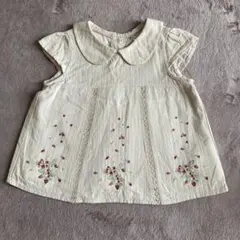 petit main 美品　いちご刺繍入りワンピース90センチ