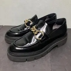 極美品 ルカグロッシ キルトタッセルローファー 36 厚底 本革 黒