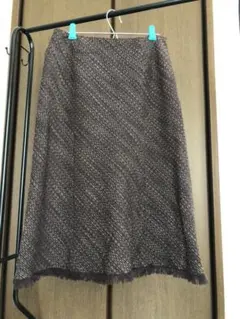 フレアスカート ひざ丈 茶系