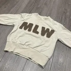 【匿名配送】キッズ トレーナー MLWロゴ 切りっぱなし風 ベージュ