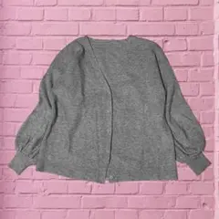 GRL グレー ショート丈 カーディガン カジュアル シンプル