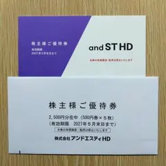 アンドエスティ(旧アダストリア) 株主優待券 2500円分のサムネイル