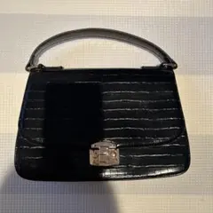 雑96 クロコダイル型押し ショルダーバッグ ブラック - メルカリ