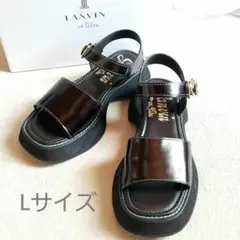 LANVIN en Bleu　厚底サンダル ストラップ　ブラック　カラーステッチのサムネイル
