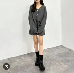 archives グレーのニットワンピース（長袖）