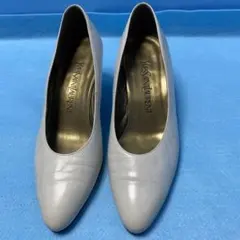 イヴサンローラン YSL 本革ヒールパンプス オフホワイト系 36 23.0㎝