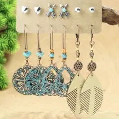 【M7】エスニック系ピアス6ペアセット☆④