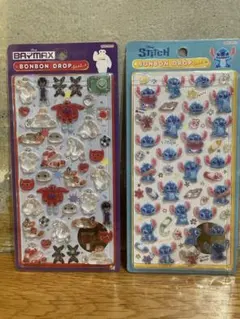正規品　ディズニーボンボンドロップシール スティッチ・ベイマックス　2枚SET
