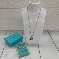 6566.Tiffany & Co. オープンハート ネックレス 保存箱有 - メルカリ
