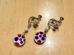 ミャクミャクカラー　イヤリング 水玉模様 ドット　万博　トルコカラー　マリン