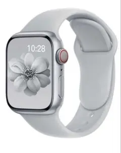 34【Apple Watch42/44/45シリコンバンド ライトグレー】
