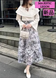 新品タグ付き✨ MAJESTIC LEGON✨ バックレースアップフレアスカート
