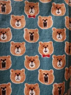 COSMO TEXTILE くま柄 生地 綿麻