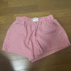 ストライプ柄 ショートパンツ レッド