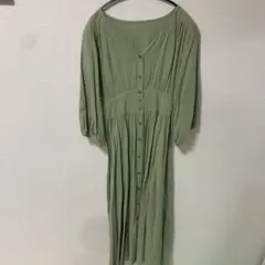 オリーブグリーン シャツワンピース