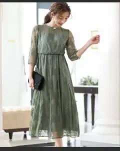 【美品】niana アサクラ 総レース結婚式ワンピースドレス(3XL/2XL)